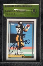 BAS 1992 Topps Louis Lipps #560 Beckett Auth Sticker Auto 3c7