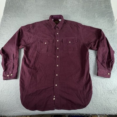 Chemise Vintage Eddie Bauer En Flanelle Chamois - Rouge, Taille XL - Look Bûcheron - Occasion