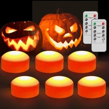 Halloween LED Pumpkin Lights, 6 Pack Battery Operated Jack-O-Lantern Lights with