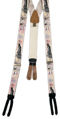 #ad Trafalgar Limited Edition Silk Suspenders Braces Statue of Liberty quot;La Libertequot; $59.99