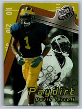 💎2001 Press Pass Football Paydirt #PD6 David Terrell - Michigan 💎