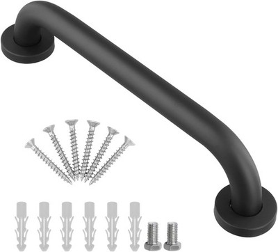 Badezimmer Haltegriff 30 cm Edelstahl Schwarz Verdeckte Schrauben