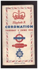 LONDON TRANSPORT  - ELIZABETH R CORONATION MAP OF LONDON TUESDAY 2ND JUNE 1953