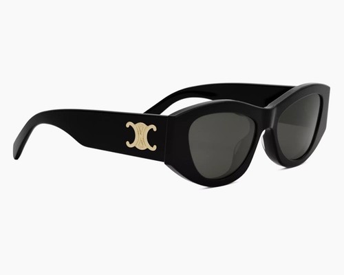 Occhiali da sole donna Celine CL40308U 01A Triomphe lenti nere oro grigio AUTENTICI - Foto 7 di 8