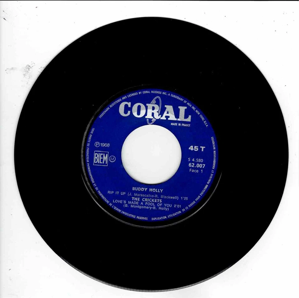 Buddy HOLLY Rip it up 7" 45 tours EP - Photo 3/4