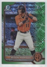 2022 Bowman Chrome Prospects Green Shimmer Refractor 46/99 Anthony Rodriguez 8d4