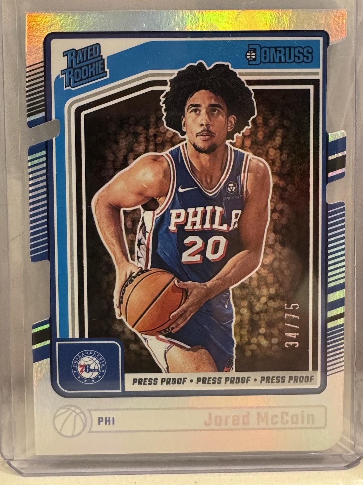 2024-25 Donruss Jared McCain #228 RC Rated Rookie Press Proof Silver Die-Cut /75