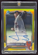 2025 Bowman Chrome Autographs Yellow Refractor #CPA-JTO Jonah Tong RC Auto /75