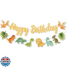 Dinosaur Happy Birthday Banner, Dinosaur Theme Party Decorations