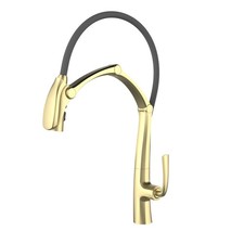 Brushed Gold Pull-Down Kitchen Faucet Single Handle Brass Mixer Kitchen Tap