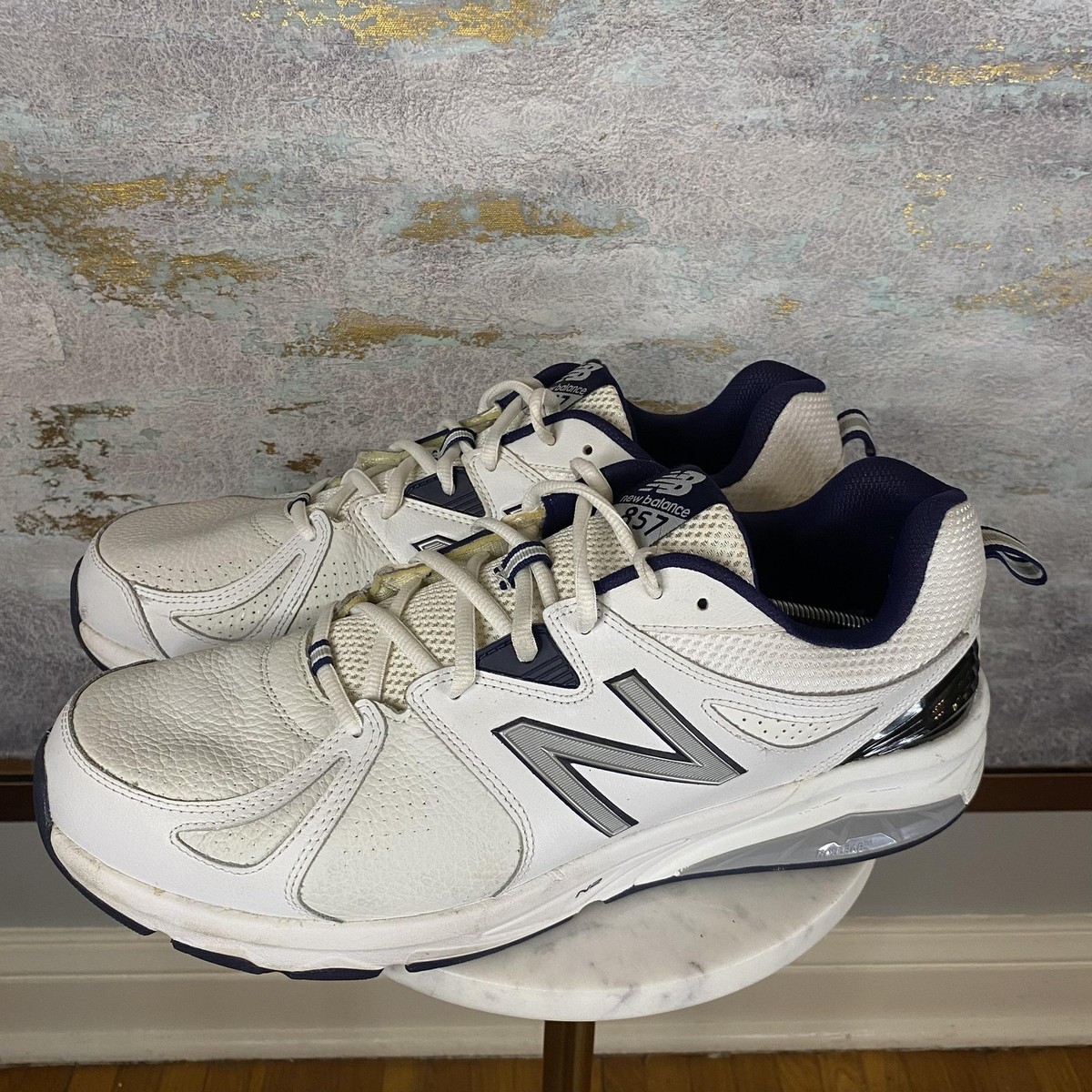 New Balance 857 Shoes Mens Size 14 White Leather Trainer Sneakers