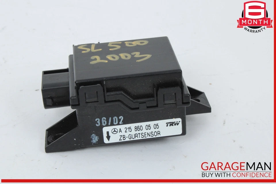 Sensor de tensión del cinturón de seguridad 00-13 Mercedes R230 SL500 2158600505 OEM Foto 2 de 4