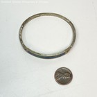 Silver Tone Mexico Turquoise & Malachite Inlay Bangle Bracelet 12.1g — photo 2