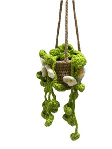 Crochet Hanging Plant for Car, Cute Car Plantccessories, Knitted Plant Car A