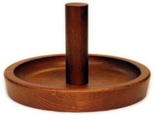 New Old World Mahogany HJ Scott Cone Chalk Bowl Cone Talc Holder Sits on Flat Su