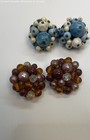 VNTG Gold Tone Multicolor Faux Pearl & Beaded Clip-on Earrings Lot 29.7g — photo 3