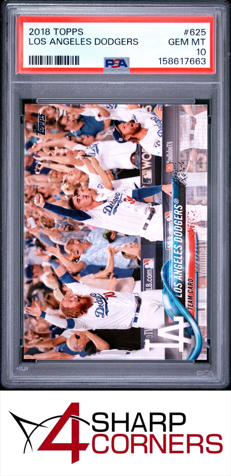 2018 TOPPS #625 LOS ANGELES DODGERS CLAYTON KERSHAW PSA 10 view 1