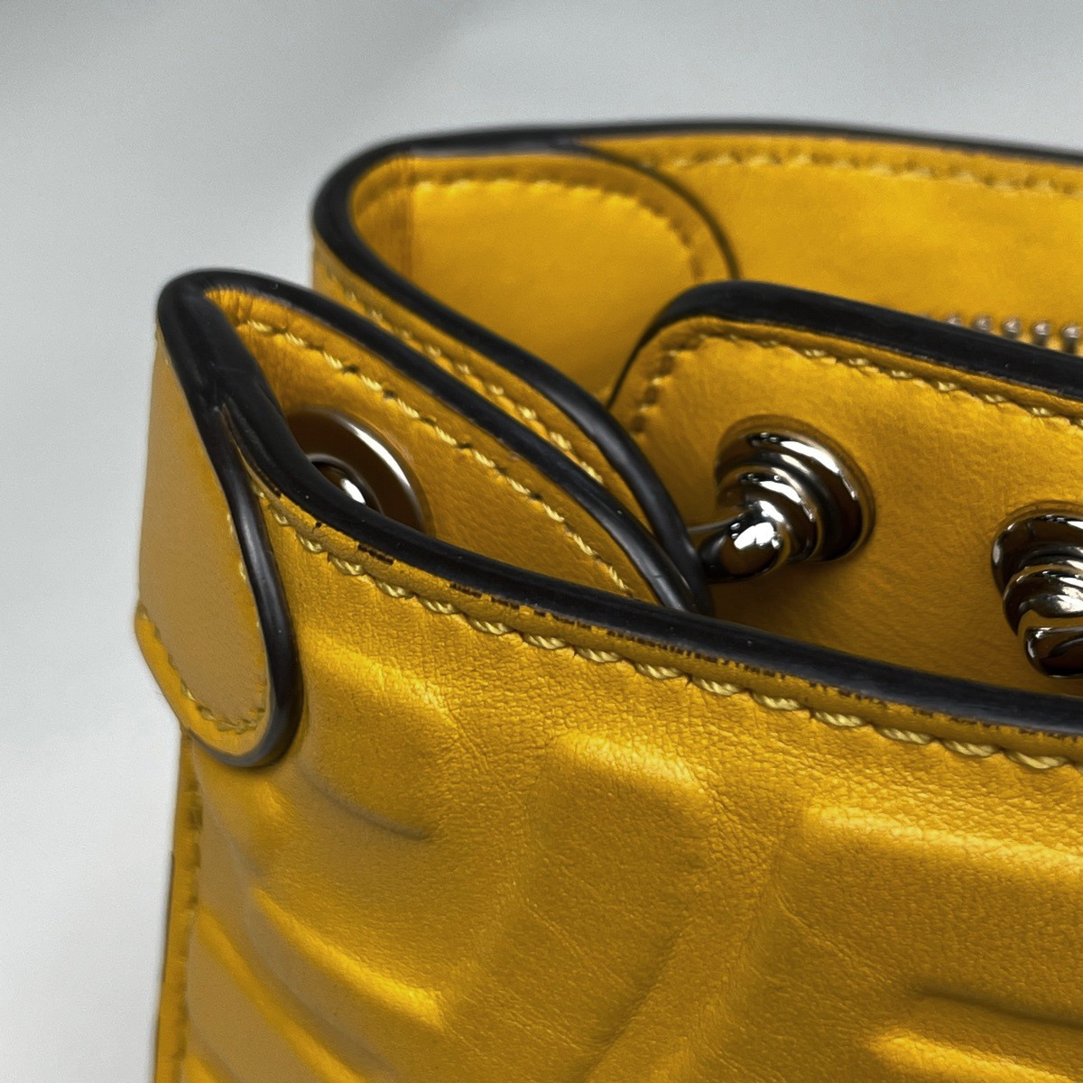 FENDI Peek-A-Boo Icy You Zucca 2WAY Shoulder Bag Hand Bag leather Yellow 7VA... thumbnail 4