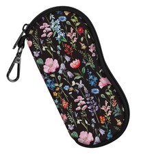 Glasses Case with Carabiner, Ultra Light Portable Neoprene Zipper Sunglasses