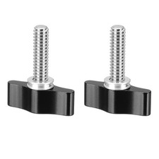 Clamping Screw Knob 1/4" x 1.38", 2Pcs Aluminum Alloy Camera Thumb Screws, Black