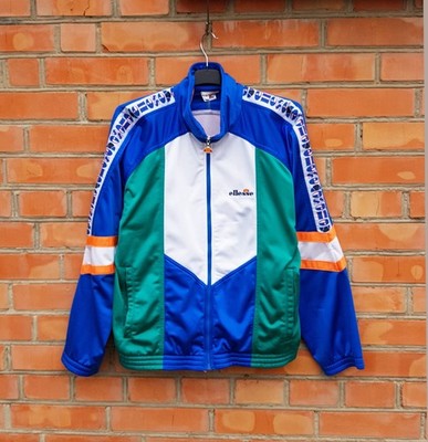 Ellesse RARE 90s Vintage Retro Men's Full Zip Track Top Tape Logo Jacket sz S