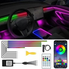 Acrylic Interior Car LED Lights with Remote and Wireless 6 IN 1, Multi-color