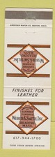 Matchbook Cover - Weber & Smith Tanners' Finishes Reading MA