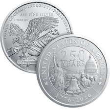 2 oz Golden State Mint Silver Round - USA 250th Anniversary .999 Fine
