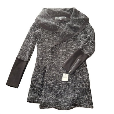 BNCI By Blanc Noir Womens Black Tweed Cardigan Size Medium NWT