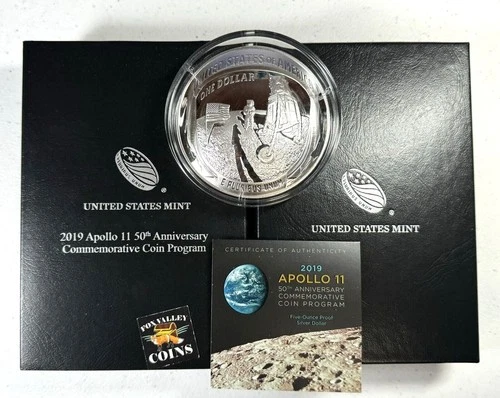 2019-P Apollo-11 50th Anniversary 5 Oz Proof Silver Commem. in U.S. Mint OGP