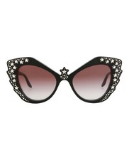 Gucci Womens Cat Eye Black Black Red Fashion Designer Eyewear