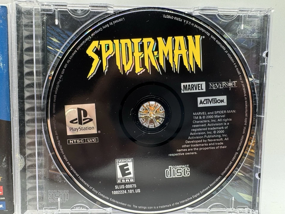 Spider-Man (SONY PlayStation 1, 2000) PS1 Black Label Good Condition - Image 4 of 4