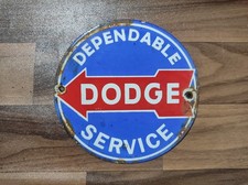 Porzellan Dodge Service Emaille Blechschild Schild Gr&ouml;&szlig;e 6" Zoll rund