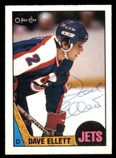 1987 OPC O-Pee-Chee Hockey #35 Dave Ellett Signed Autograph (no COA)