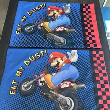 2 Nintendo 2010 Mario Kart Wii Mario & Luigi Two Sided Standard Pillow Cases Y2K