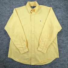Vtg Ralph Lauren Blake Shirt Men L Yellow Button Down Long Sleeve Cotton Oxford