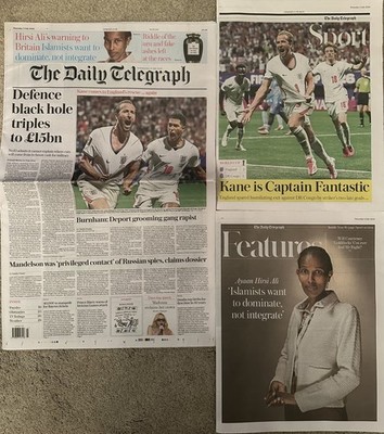 Daily Telegraph 2nd July 2026 02.7.26 England Beat DR Congo, Harry Kane Double