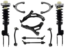 Lower & Upper Control Arms Ball Joints Tie Rod Links For Audi Q7 2007 2009 2011