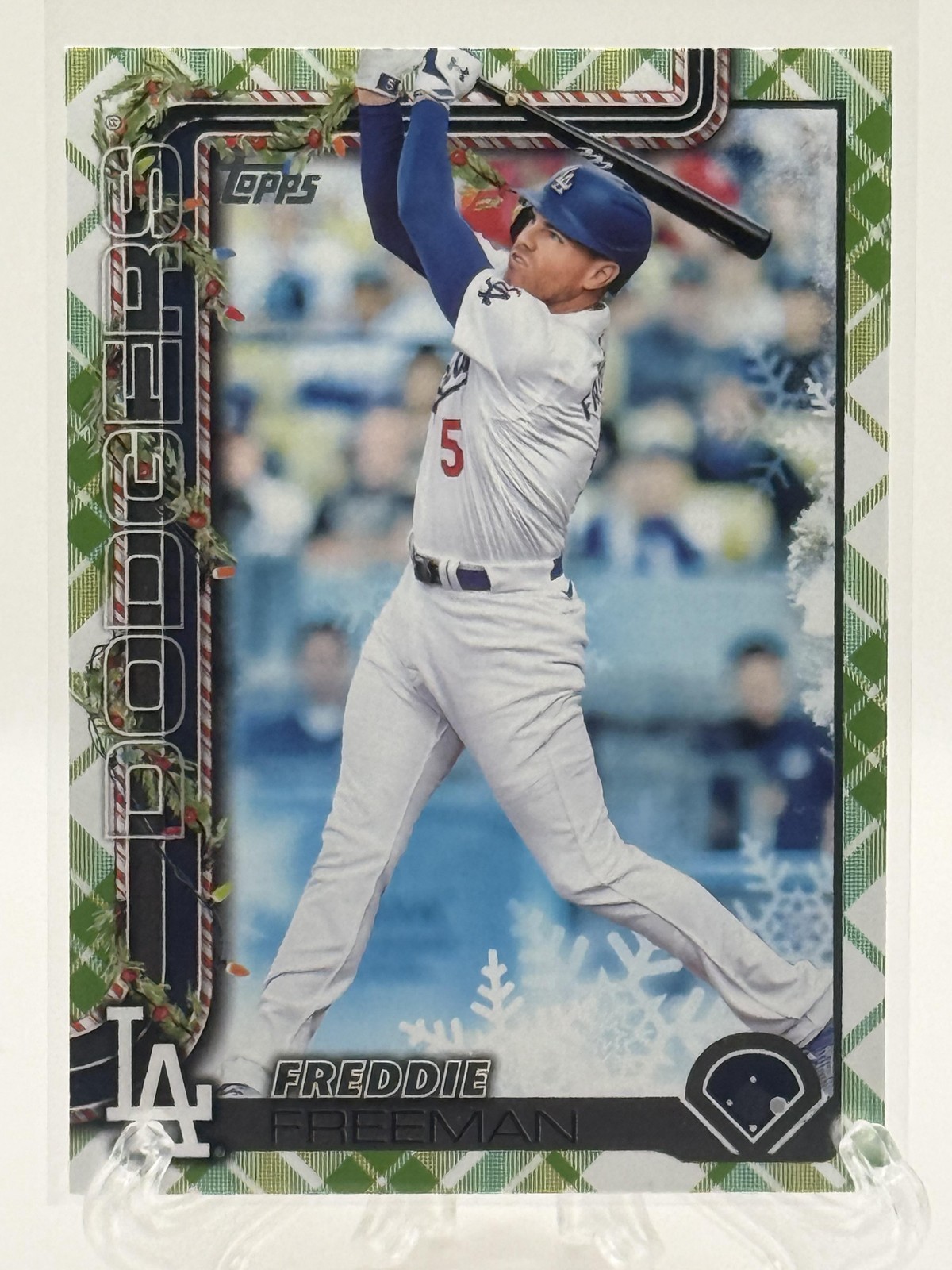 2025 Topps Holiday #H12 Freddie Freeman Green Holiday Plaid