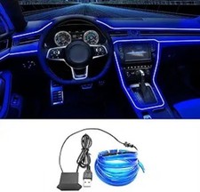 Interior Car Led Strip Lights 16.5ft Usb Neon Glowing Strobing Wire Strip Blue Interior Car Led Strip Lights 16.5ft Usb Neon Glowing Strobing Wire Strip Blue