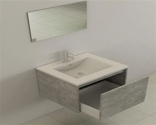 Badmöbel Set Linz Beton Optik Waschbecken 60cm Design Wasch Tisch Unterschrank - Bild 3 von 4