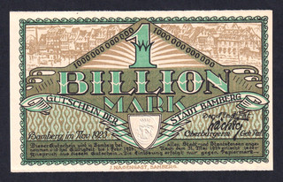 Bamberg 1 Billion Mark November 1923