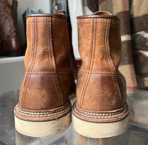 Red Wing Mens 9 D 1907 Copper Rough Tough Brown Moc Toe Boots USA - 第 4/9 張圖片