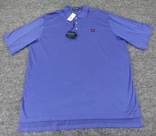 Polo Golf Ralph Lauren Shirt Mens 2XL Blue Lisle Tartan Shield Logo Lochinvar