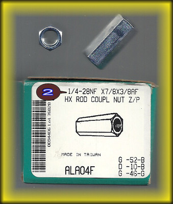  Plated Steel Coupling Nuts 2/PC 1/4-28 x 7/8    (if you do not need a full box)