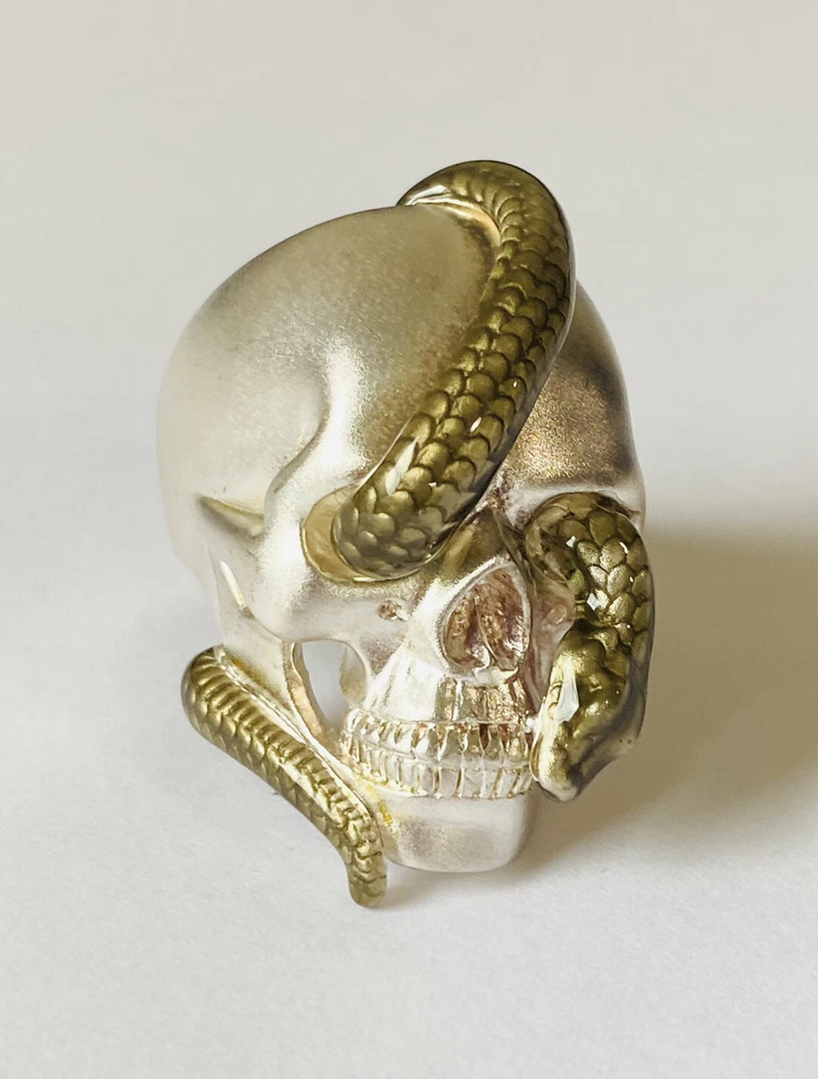 Theo Fennell Alias Sterling Silver Snake Skull Ring With Pouch