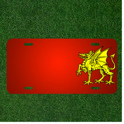 Custom Personalized License Plate With Add Names To Dragon Shield Gold Coat