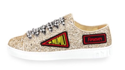 miu miu gold glitter sneakers