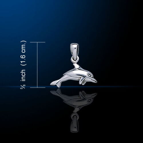 Jumping Dolphin Sterling Silver Pendant Charm NauticalTropical Jewelry Gift Sea  - Picture 1 of 1