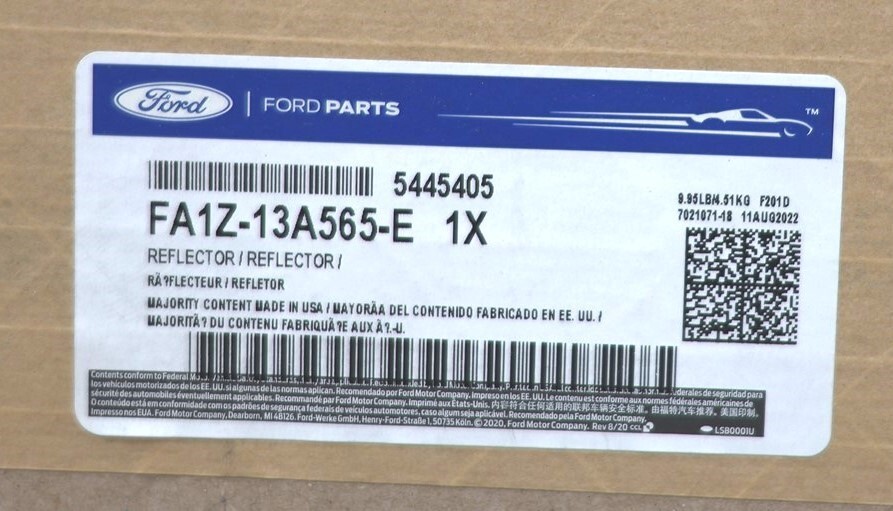 NEW OEM Ford Liftgate Tail Light Reflector Panel FA1Z-13A565-E